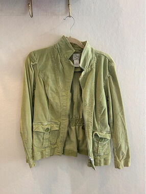 Y2K Green Corduroy Zip Up Jacket